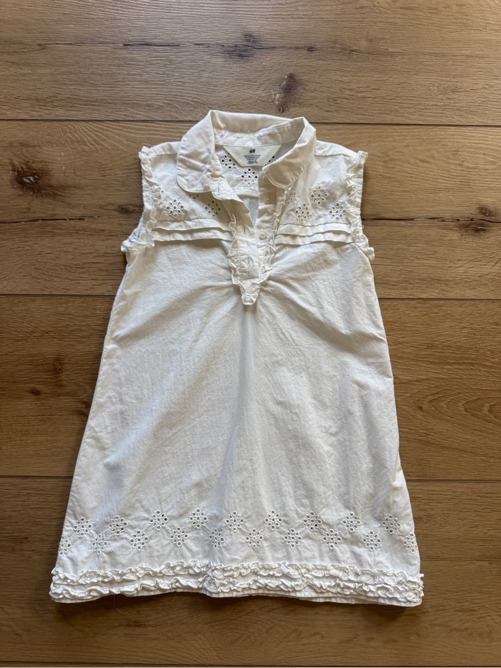 H&M Cream Eyelet Ruffle Cotton Girls' Dress